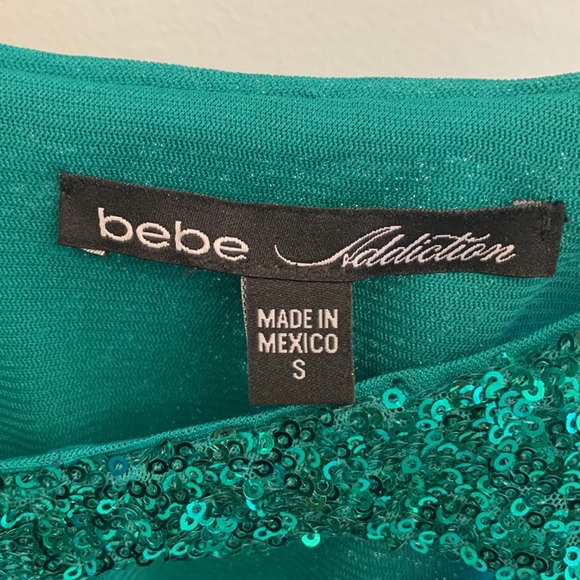 Bebe Addiction Irish green sequin party dress - Picture 3 of 5